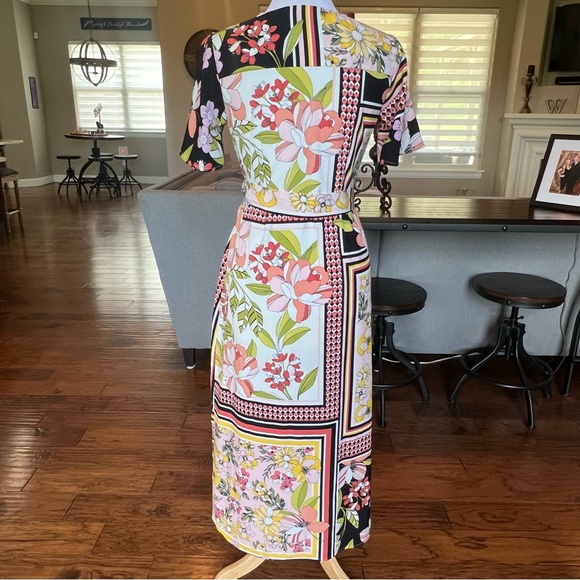 Who What Wear Maxi Floral Wrap Dress Size Small Scarf Print Long Length Colorful - Picture 5 of 16